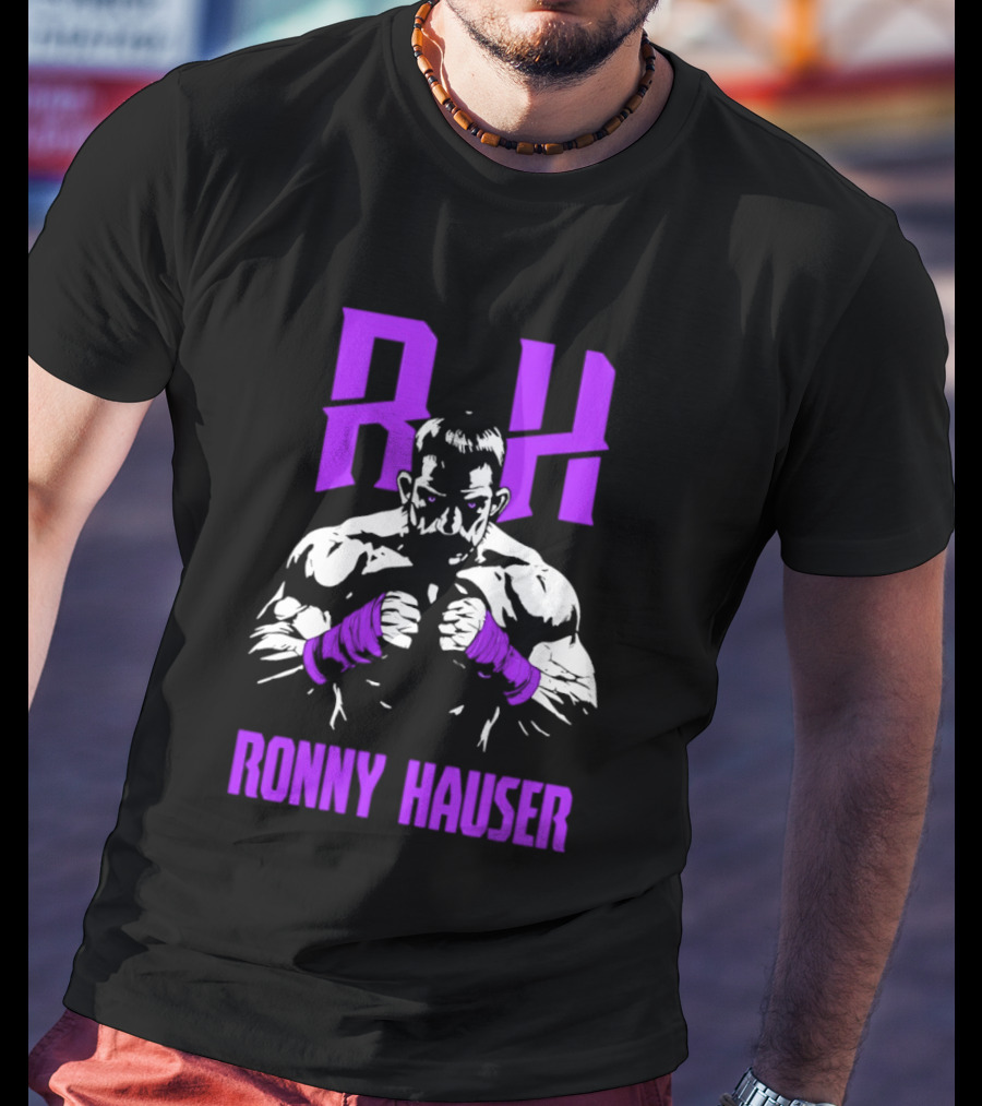 RH Ronny Hauser Wrestler With Purple Boxing Wraps T-Shirt