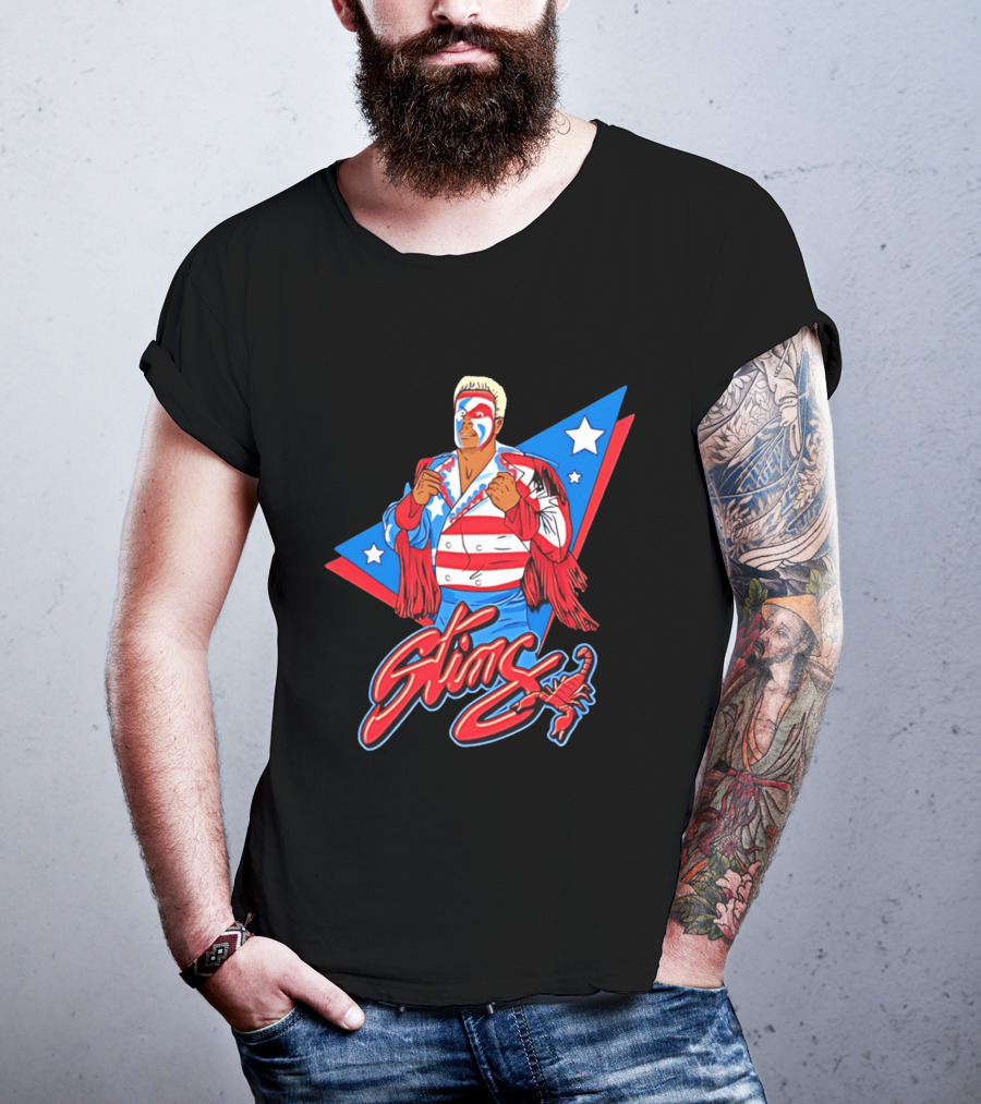Sting USA Patriotic Jacket Red White Blue Stars Scorpion T-Shirt