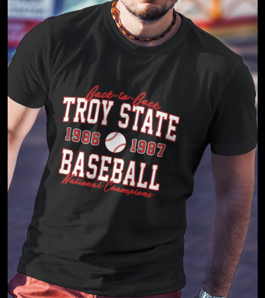 Troy State Baseball 1986 1987 National Champions T-Shirt