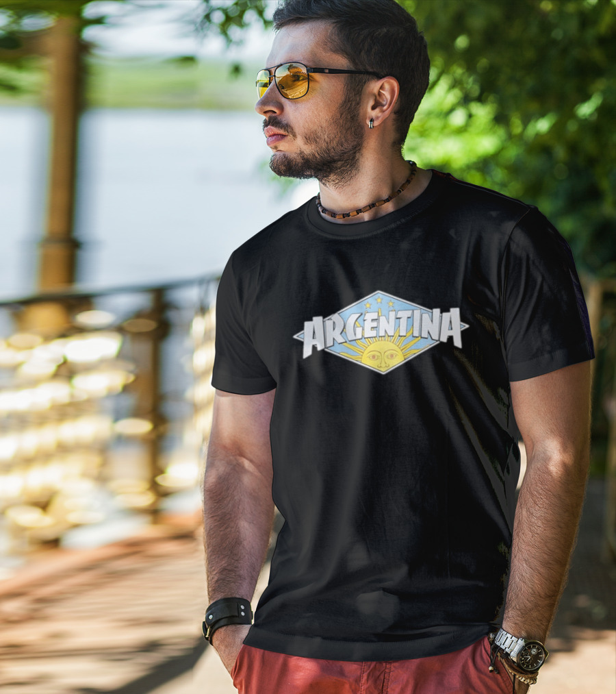Argentina Sunburst Emblem With Stars T-Shirt