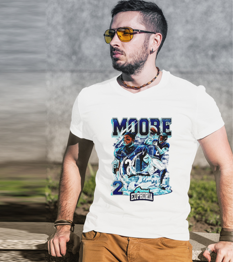DJ Moore Chicago Bears Planet Euphoria Iceman Player Collage T-Shirt