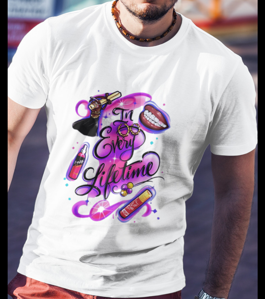 In Every Lifetime Lip Glow Gold Lip Graduation Black Girl Magic Aesthetic T-Shirt
