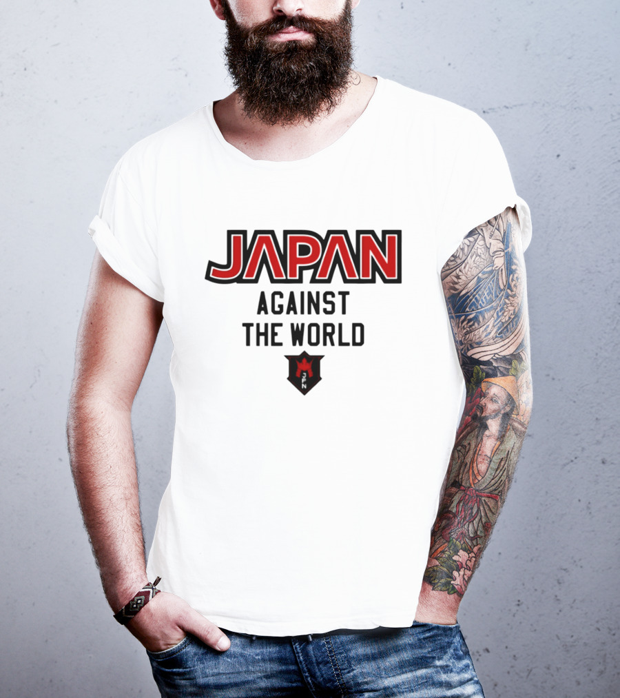 Japan Against The World Emblem With Red Crown Shield T-Shirt