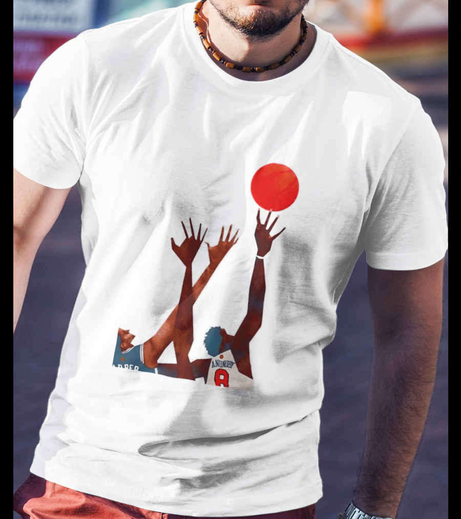 OG Anunoby Basketball Reaching Action Harper White T-Shirt