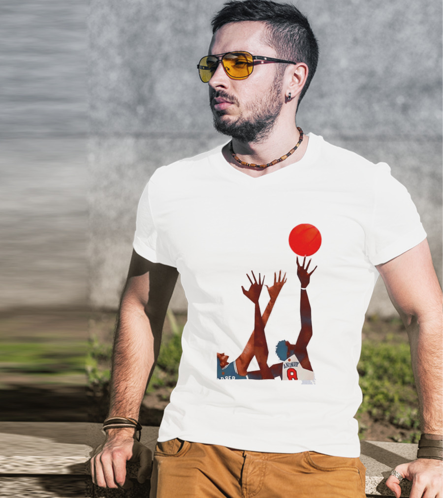 OG Anunoby Basketball Reaching Action Harper White T-Shirt