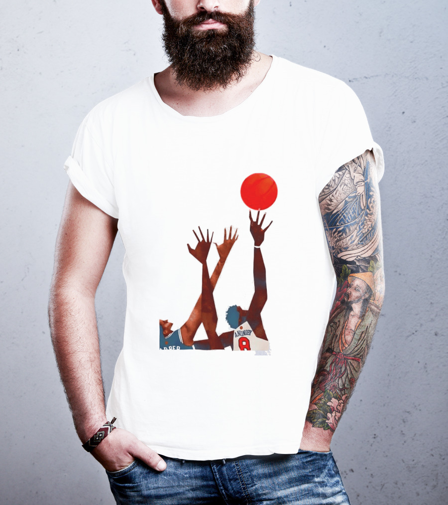OG Anunoby Basketball Reaching Action Harper White T-Shirt