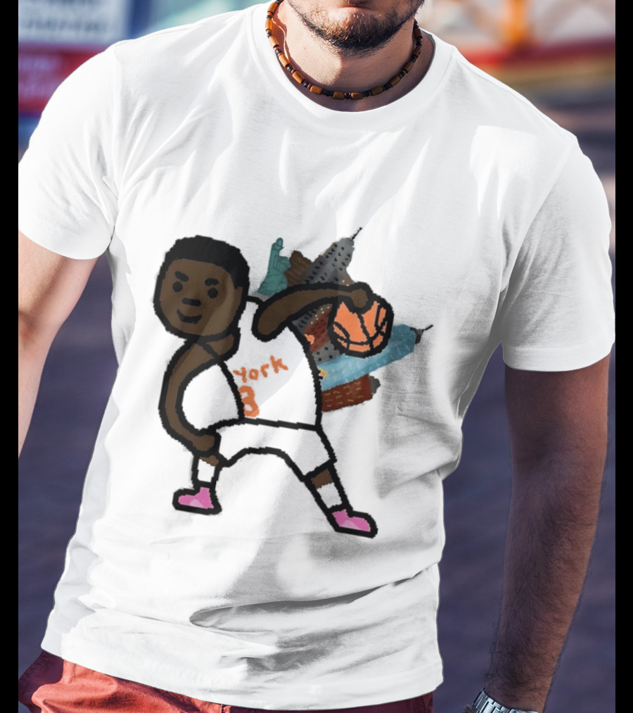 OG Anunoby New York Knicks Basketball Player Skyline T-Shirt