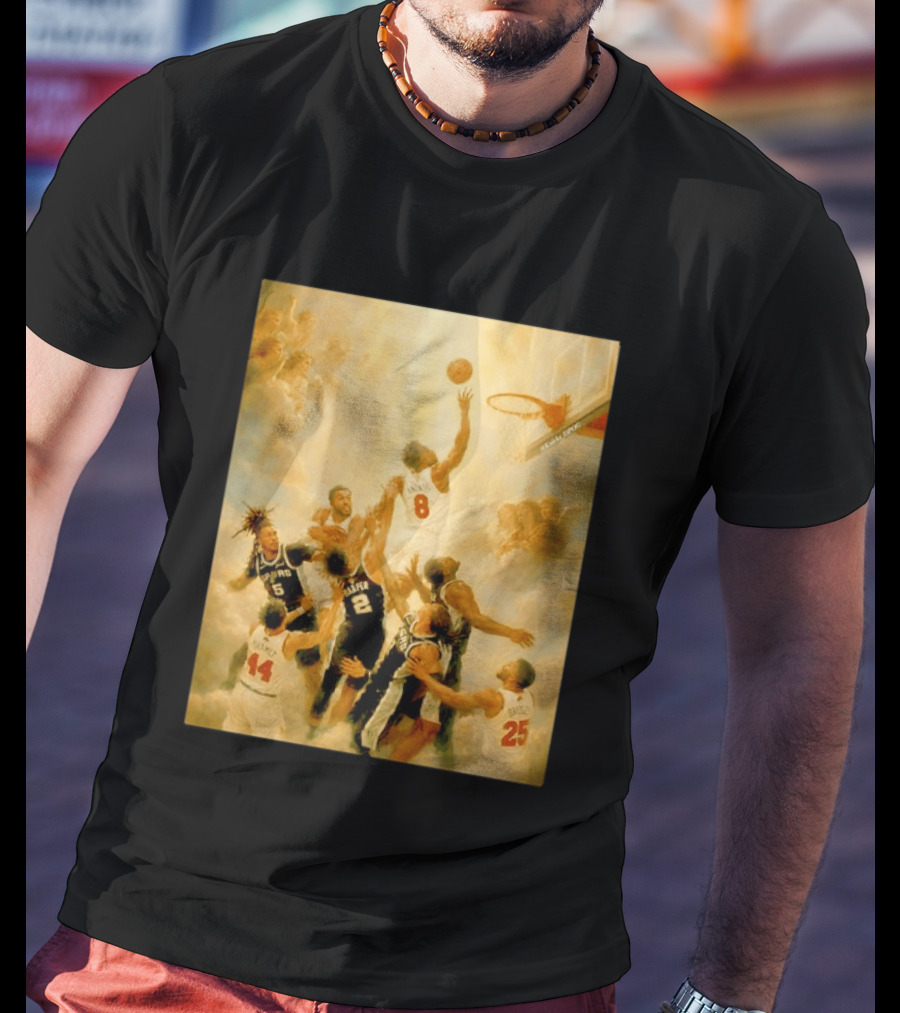 OG Anunoby Dunking New York Knicks Vs San Antonio Spurs High Renaissance Basketball Duel T-Shirt