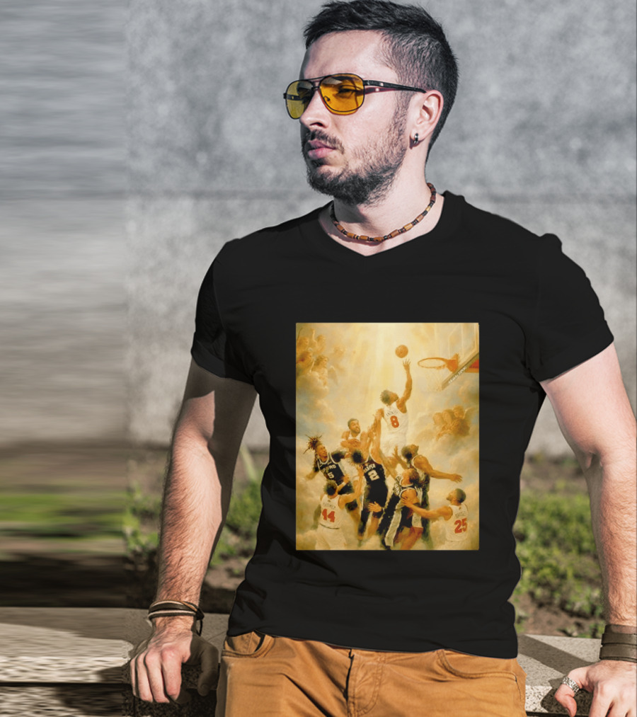 OG Anunoby Dunking New York Knicks Vs San Antonio Spurs High Renaissance Basketball Duel T-Shirt