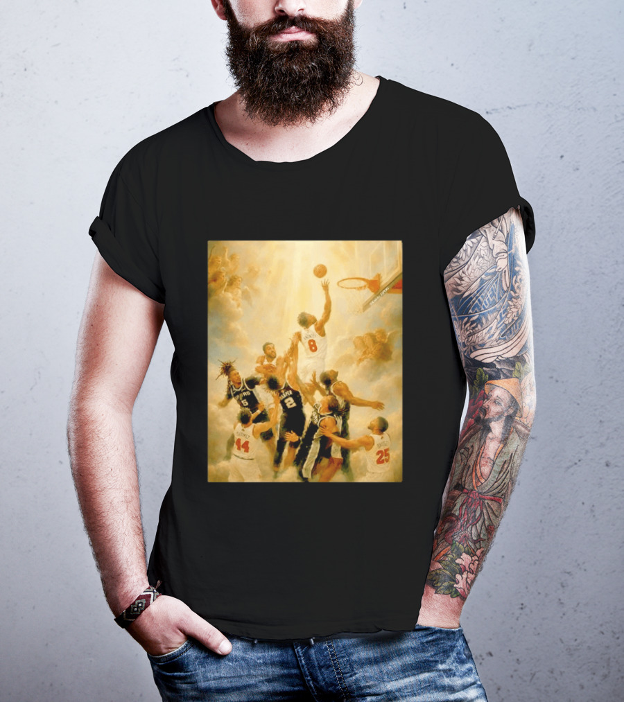OG Anunoby Dunking New York Knicks Vs San Antonio Spurs High Renaissance Basketball Duel T-Shirt