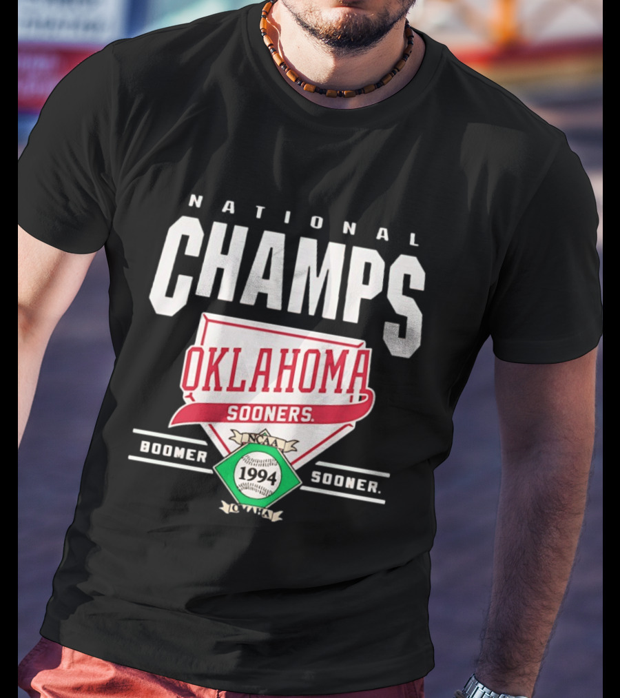 Oklahoma Sooners 1994 NCAA Baseball National Champs Boomer Sooner T-Shirt
