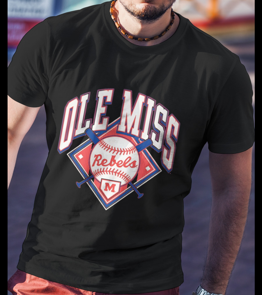 Ole Miss Rebels Baseball 2026 Team Merchandise Featuring Classic Logo And Red Baseball T-Shirt