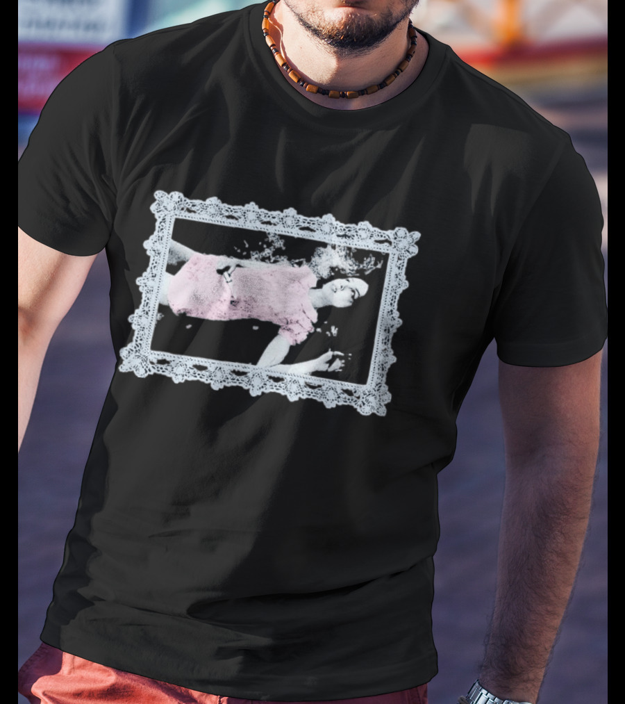 Olivia Rodrigo Lace Frame Distressed Pink Butterfly Aesthetic T-Shirt