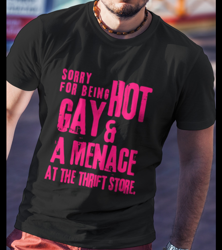 Sorry For Being Hot Gay And A Menace At The Thrift Store T-Shirt