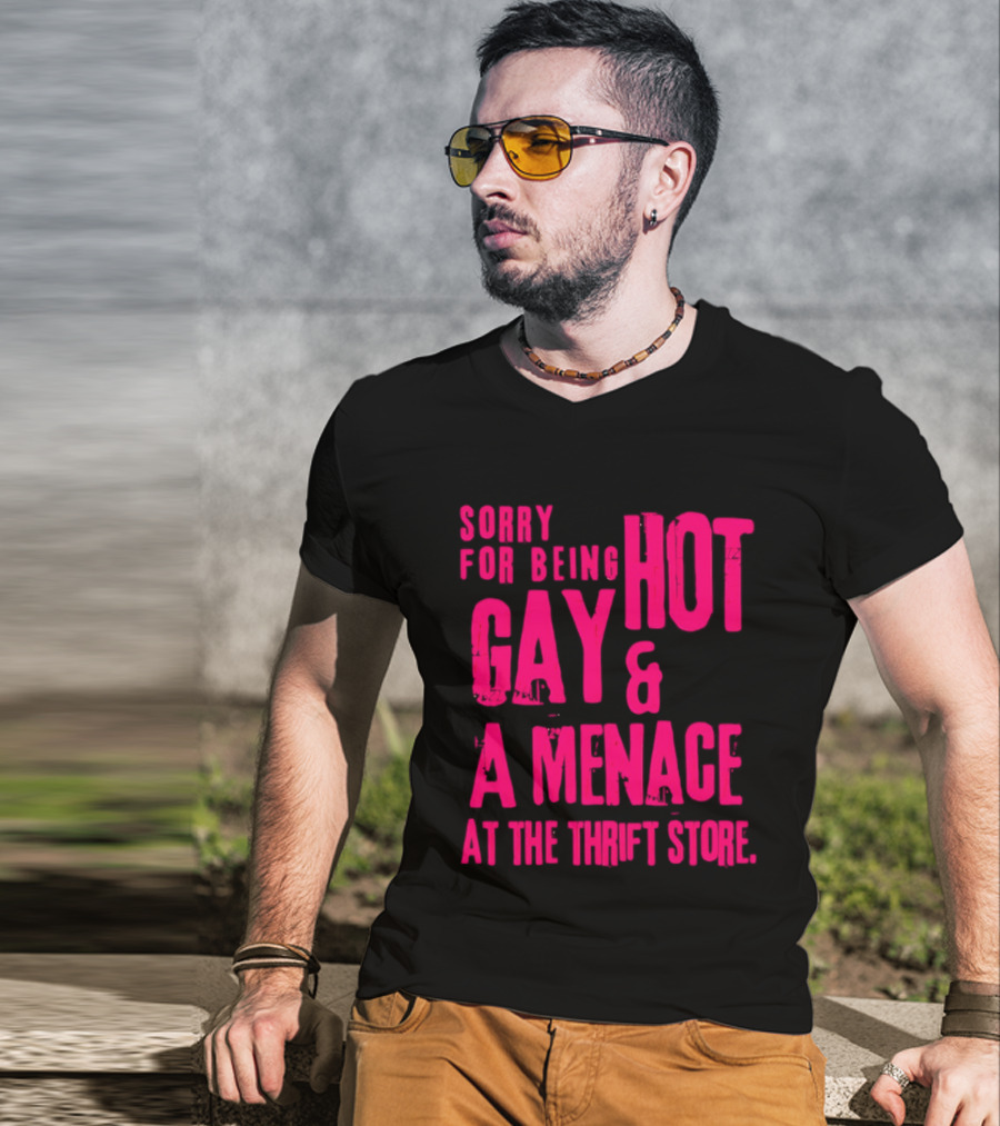 Sorry For Being Hot Gay And A Menace At The Thrift Store T-Shirt