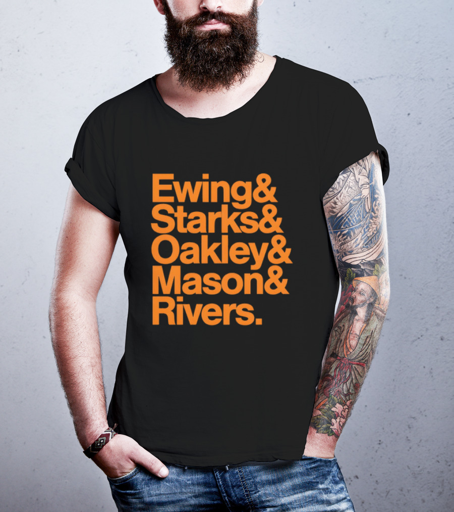 Ewing Starks Oakley Mason Rivers New York Knicks 1993 T-Shirt