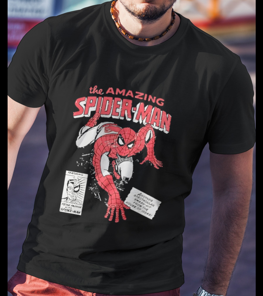 The Amazing Spider Man Peter Parker Dynamic Pose Iconic Comic T-Shirt