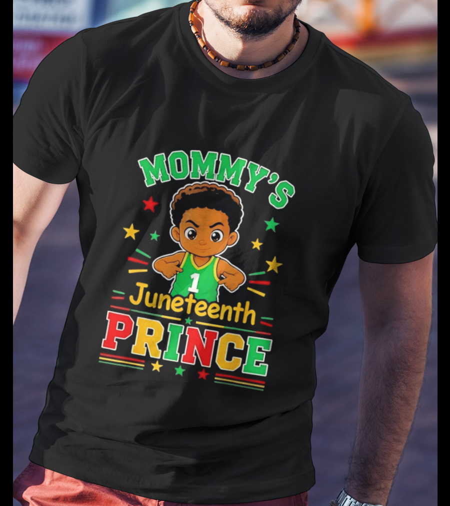 Mommy's Juneteenth Prince Little Boy Basketball Celebration Number One Kid T-Shirt