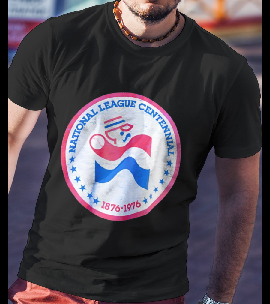 National League Centennial 1876 1976 Baseball Anniversary Retro MLB Bold Blue Red T-Shirt