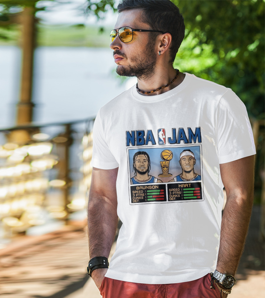 NBA Jam New York Knicks 2026 Champs Brunson Hart Stats T-Shirt