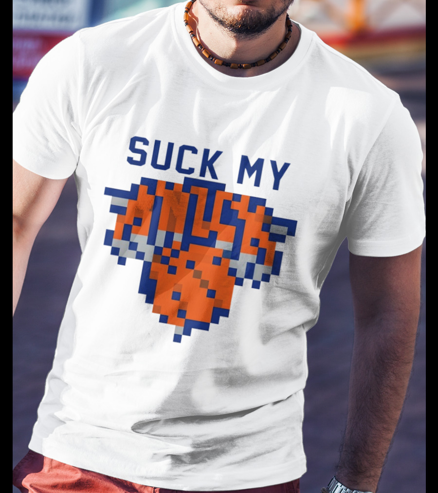 Suck My Knick Pixel Knicks Basketball T-Shirt
