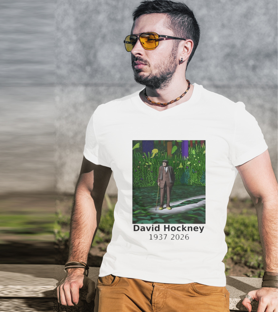 David Hockney 1937 2026 Colorful Garden Painting Memorial T-Shirt