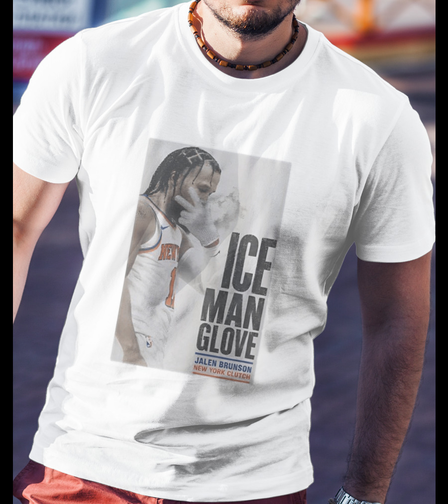 Jalen Brunson Ice Man Glove New York Knicks Clutch T-Shirt
