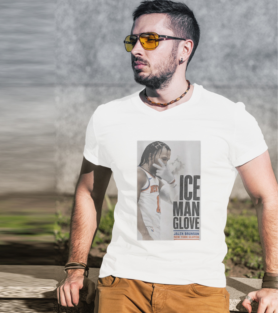Jalen Brunson Ice Man Glove New York Knicks Clutch T-Shirt