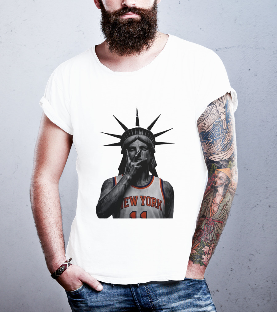 New York Knicks Jalen Brunson Statue Of Liberty Basketball Legend The Wait Is Over T-Shirt