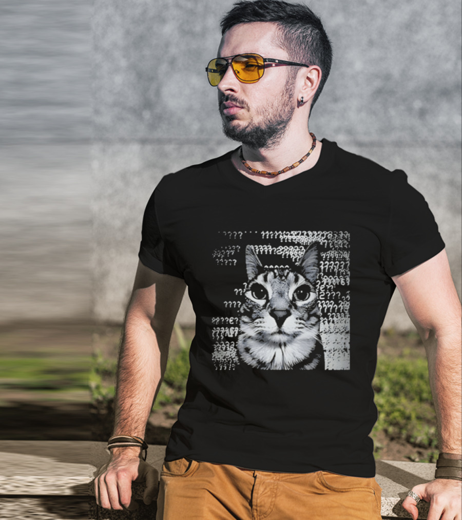 Cat Question Marks T-Shirt