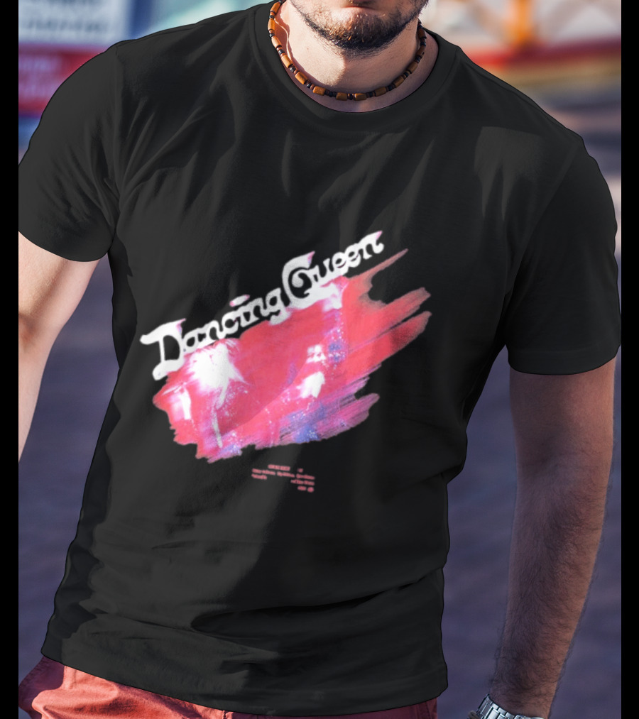 ABBA Dancing Queen Retro Red Brushstroke Photo T-Shirt