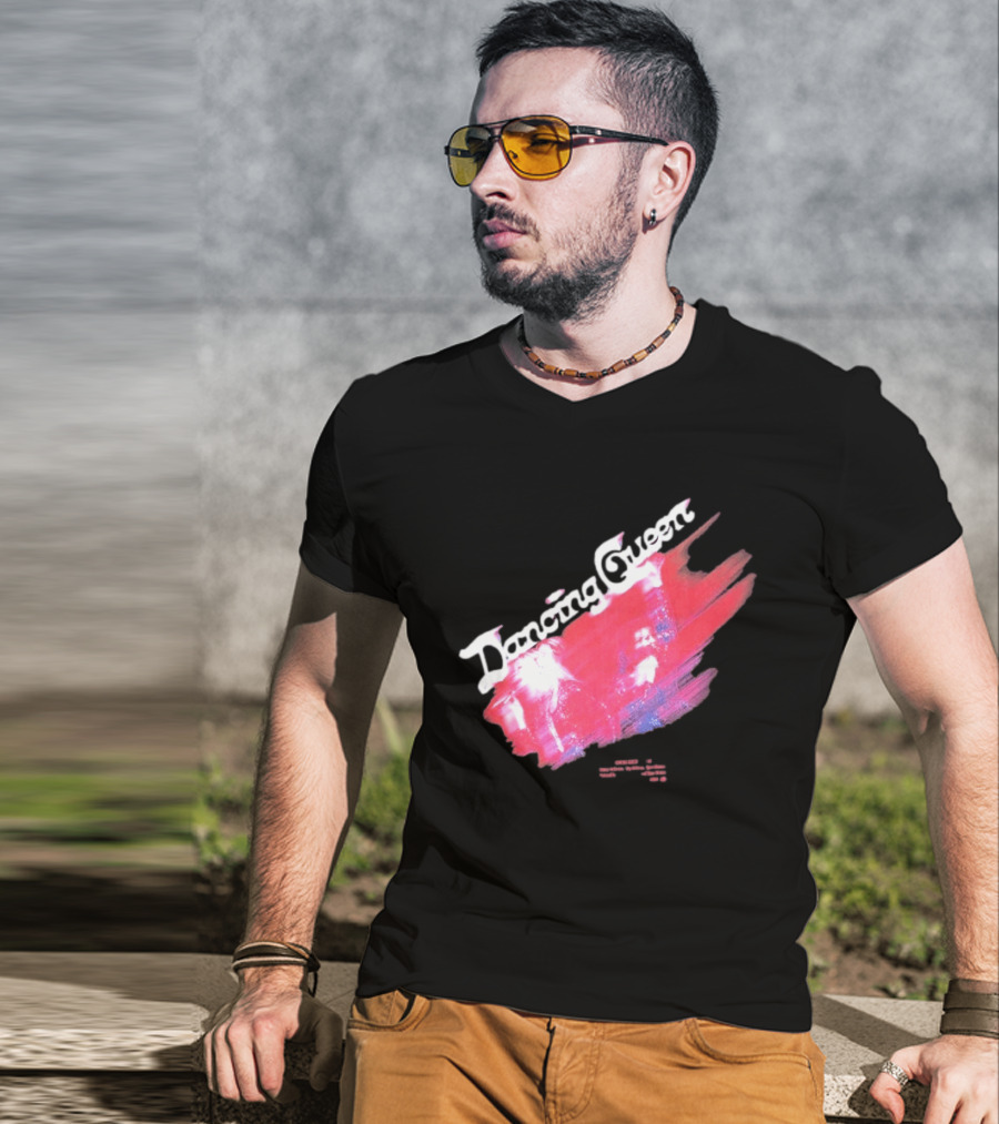 ABBA Dancing Queen Retro Red Brushstroke Photo T-Shirt