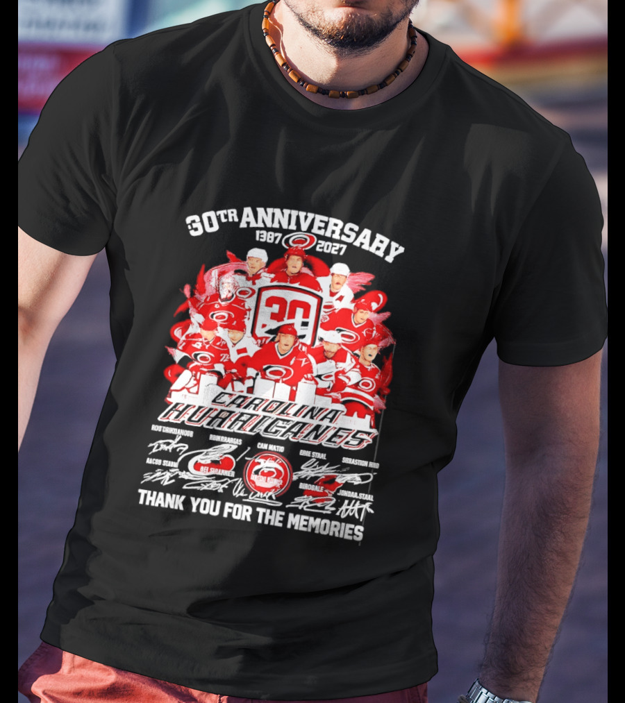 30th Anniversary Carolina Hurricanes 1997 2027 Thank You For The Memories T-Shirt