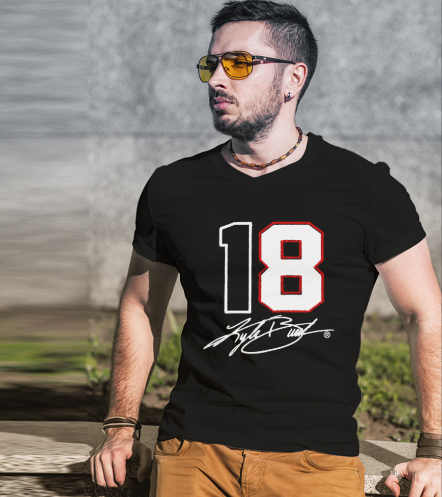 Denny Hamlin Kyle Busch 18 NASCAR Cup Series Racing Signature T-Shirt