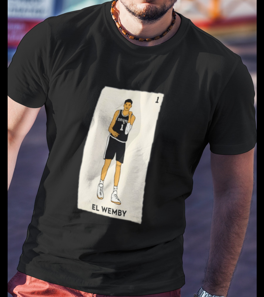 El Wemby Victor Wembanyama San Antonio Spurs Basketball 1 NBA Card T-Shirt