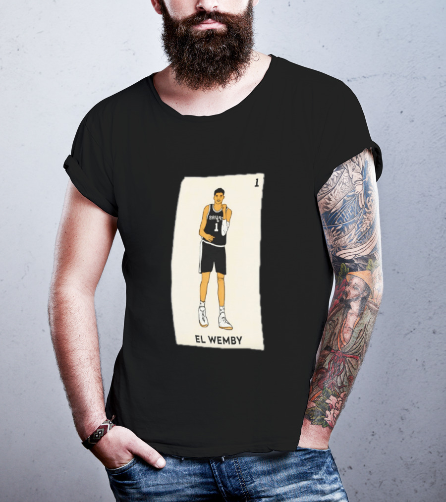 El Wemby Victor Wembanyama San Antonio Spurs Basketball 1 NBA Card T-Shirt