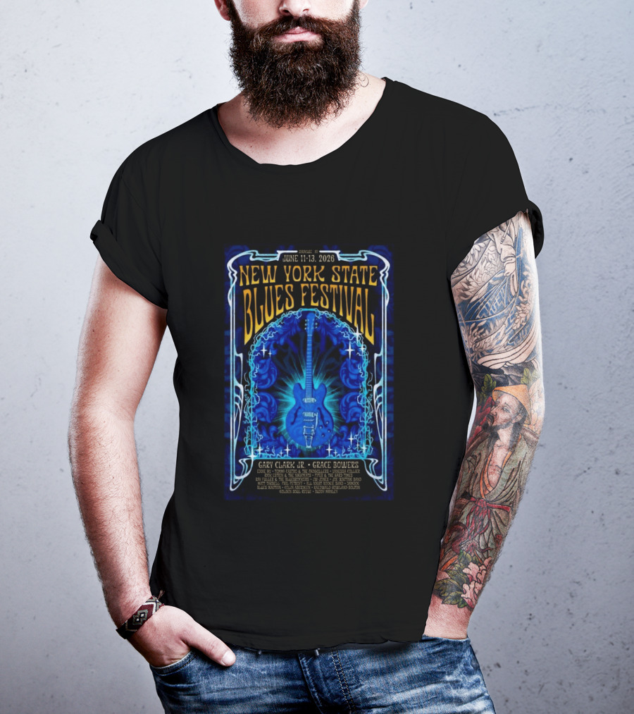 New York State Blues Festival June 11 13 2026 Syracuse NY Featuring Gary Clark Jr Grace Bowers T-Shirt