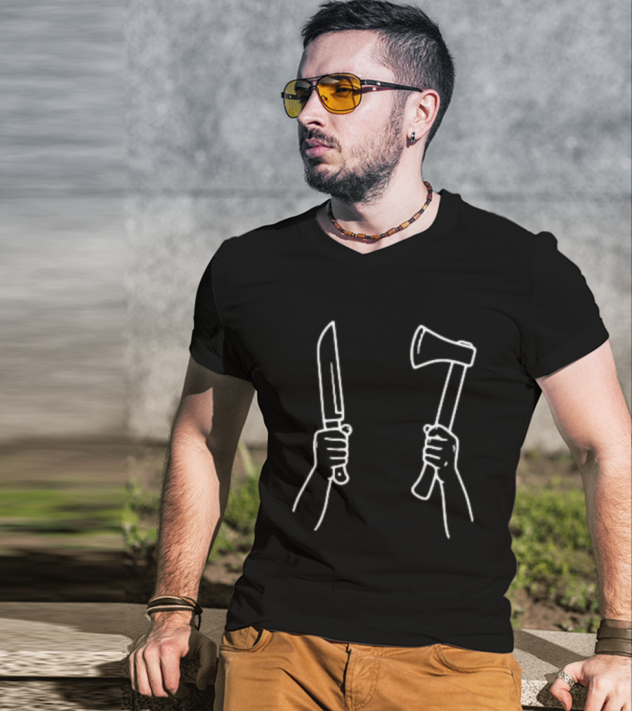 Sophie Of Dundee Knife And Axe Hand Drawing T-Shirt