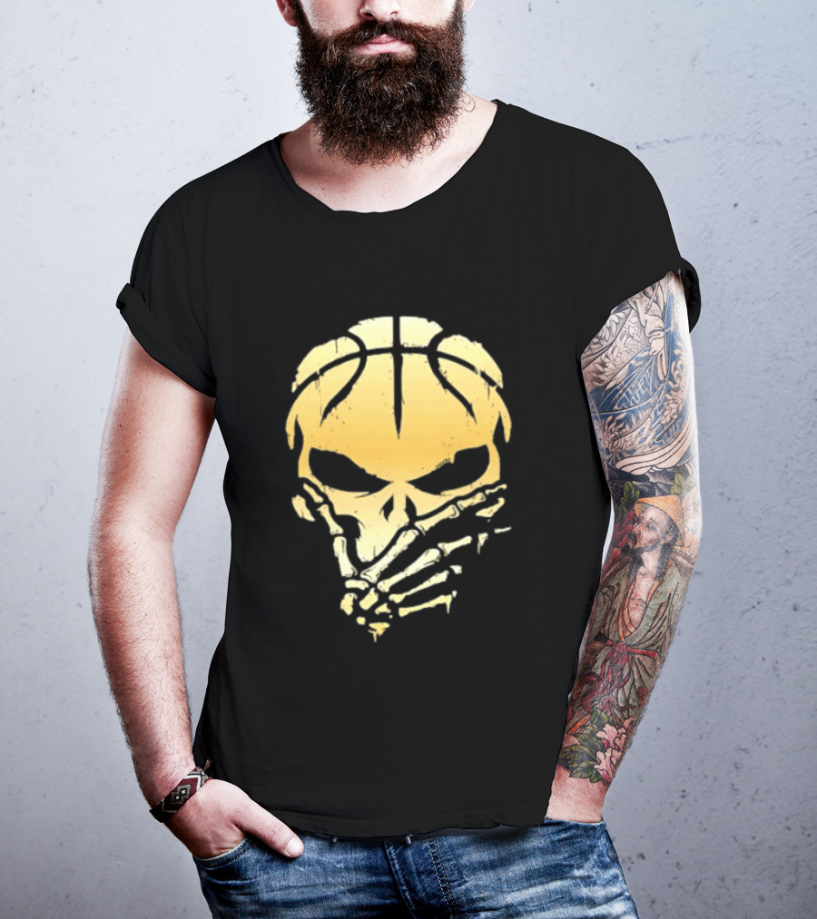 The Brunisher Gold Jalen Brunson Knicks Skull Basketball T-Shirt