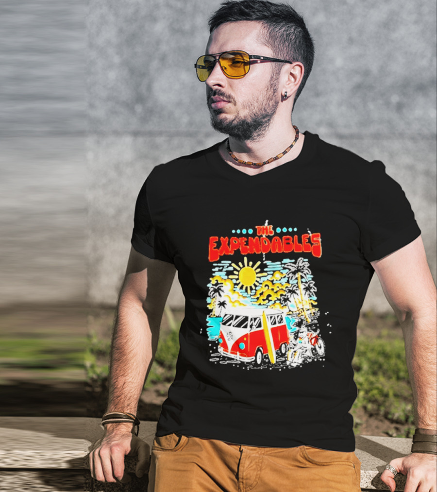 The Expendables Santa Cruz California Surf Van Beach Scene T-Shirt