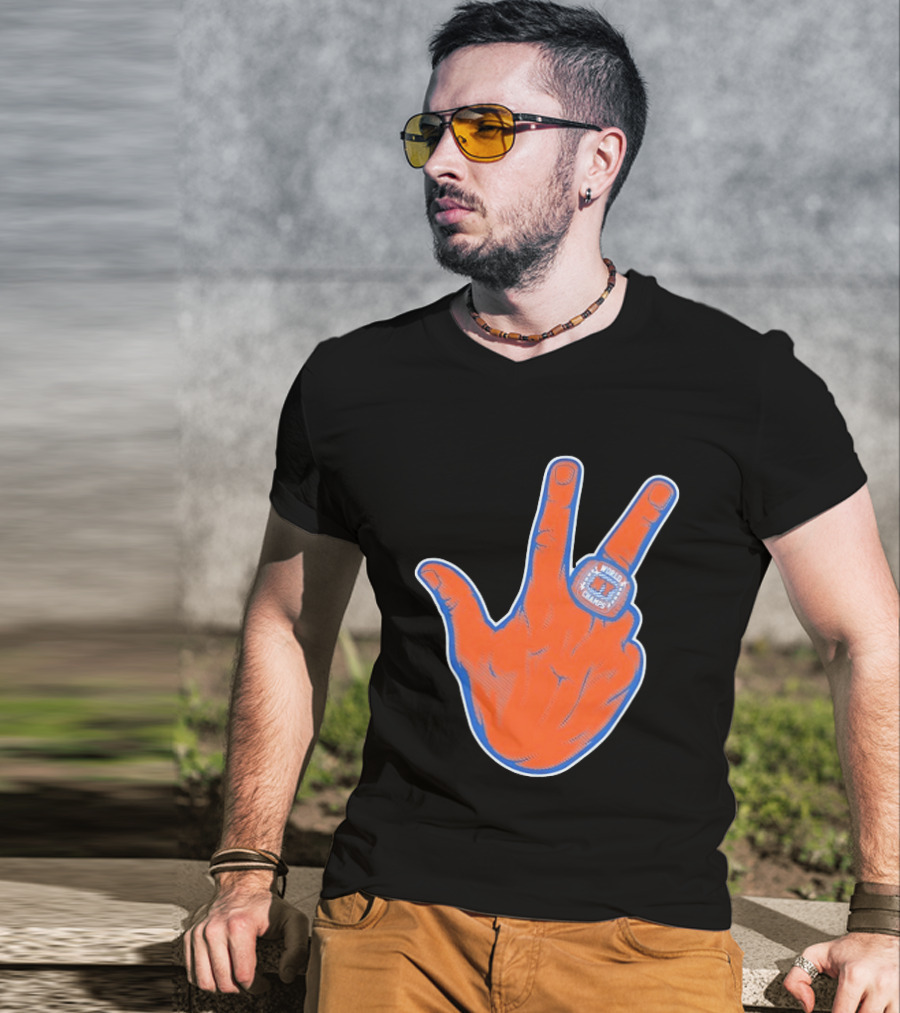 New York Knicks Jalen Brunson Peace Sign Ring Basketball Champion T-Shirt