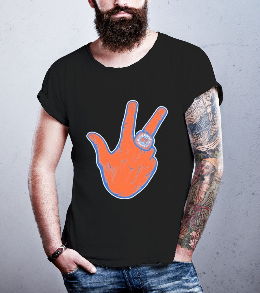 New York Knicks Jalen Brunson Peace Sign Ring Basketball Champion T-Shirt