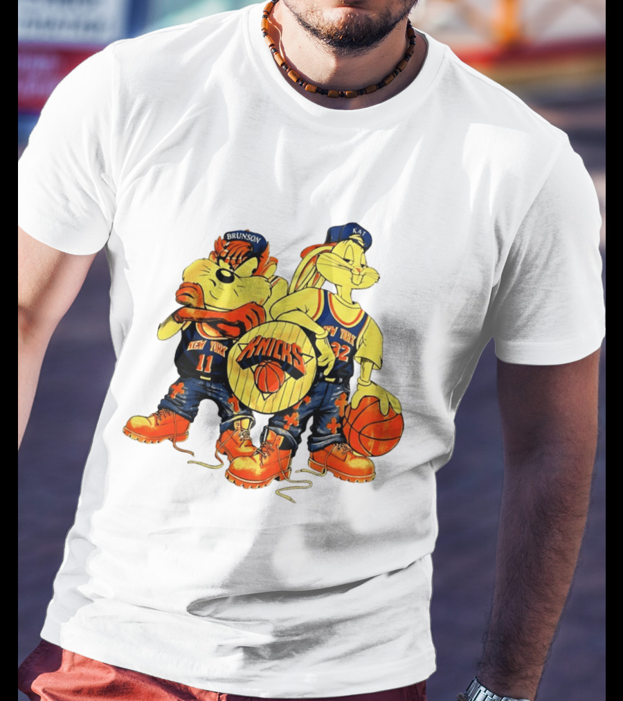 New York Knicks Bugs Bunny Taz NBA Finals Players Madison Square Garden T-Shirt