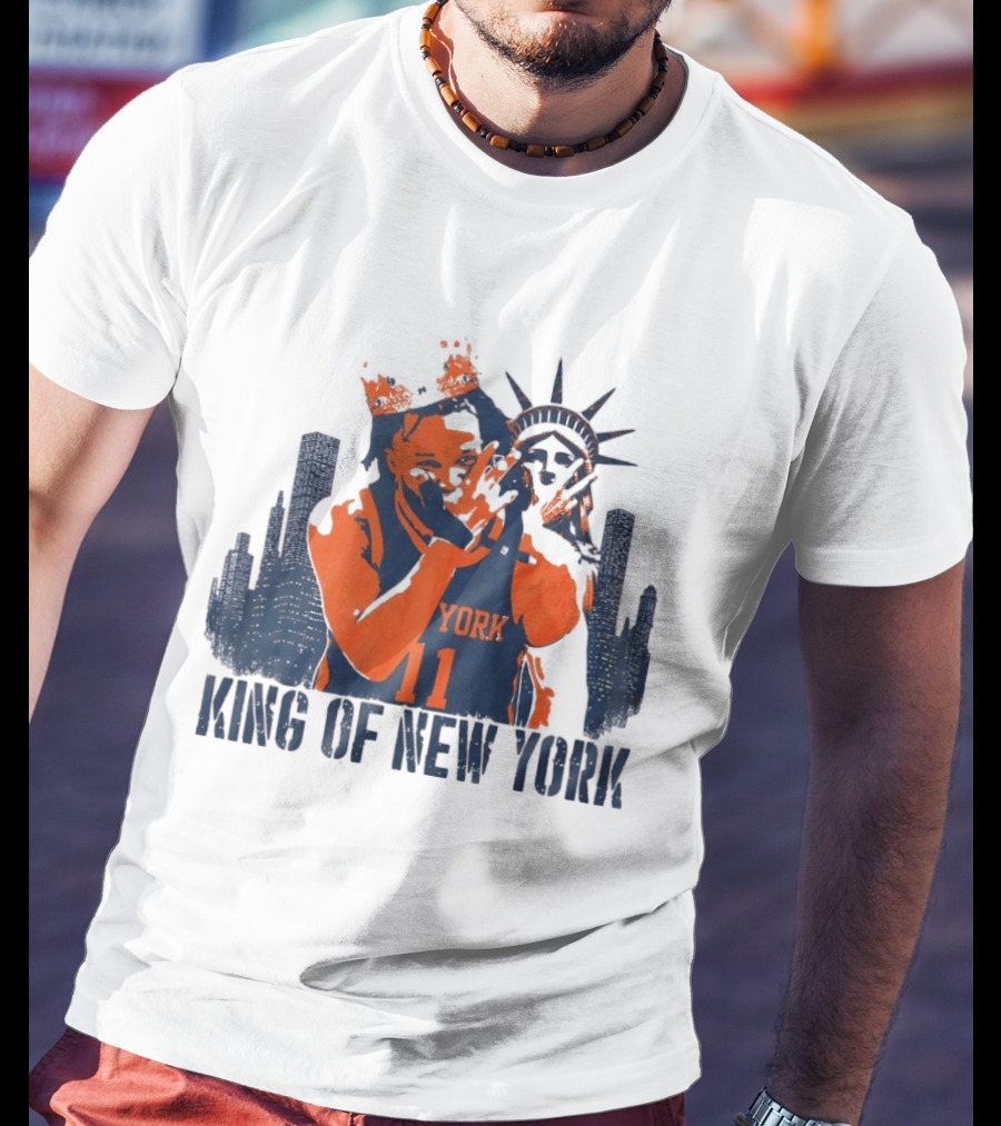 Jalen Brunson King Of New York Skyline 2026 MVP Basketball T-Shirt