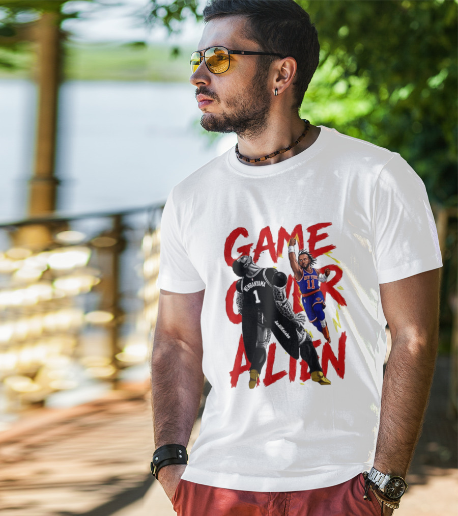 Game Over Alien Wembanyama Vs Jalen Gohan Brunson Knicks T-Shirt