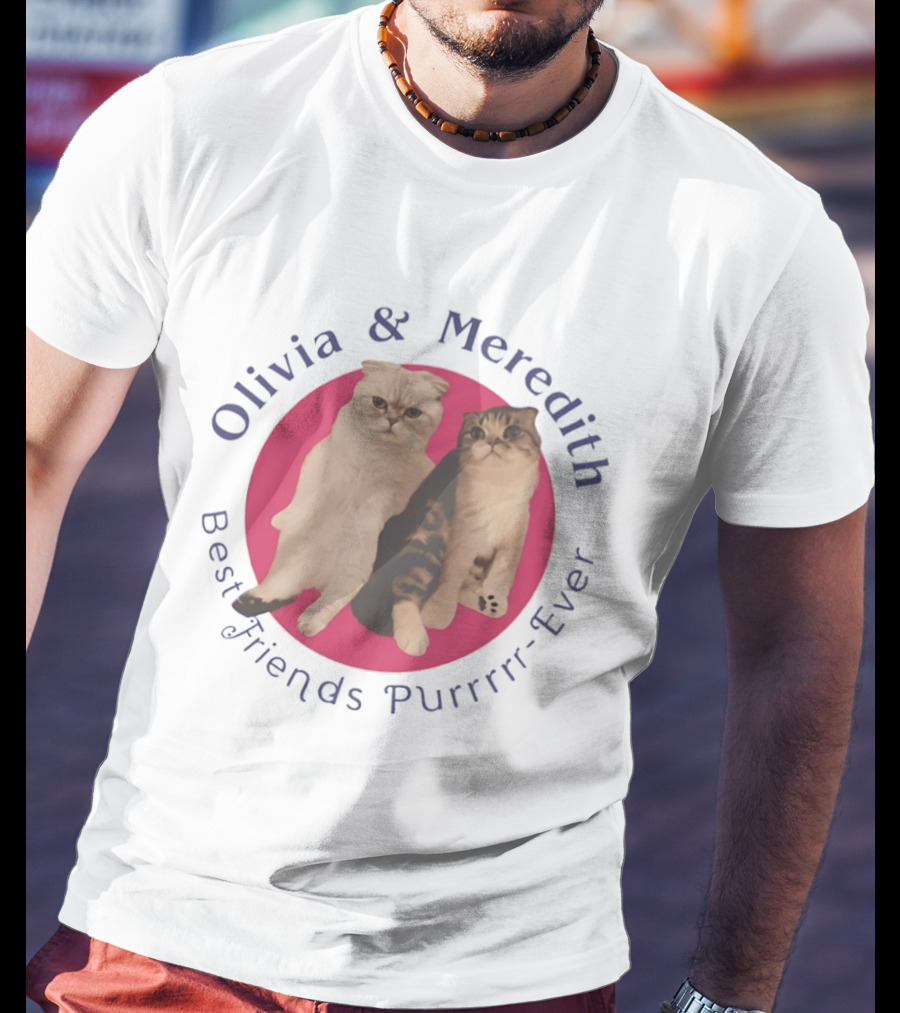 Olivia And Meredith Best Friends Purrrrr Ever Scottish Fold Cat T-Shirt