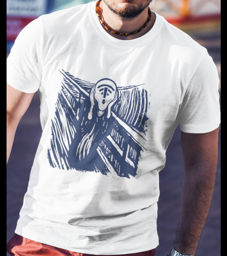 The Scream WiFi Connection Signal Error Loss Iconic Expression T-Shirt