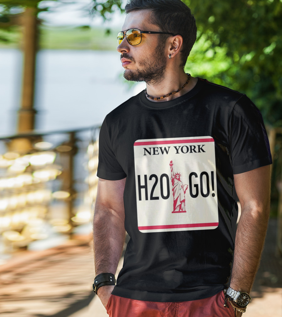 New York H2O Go License Plate Statue Of Liberty T-Shirt