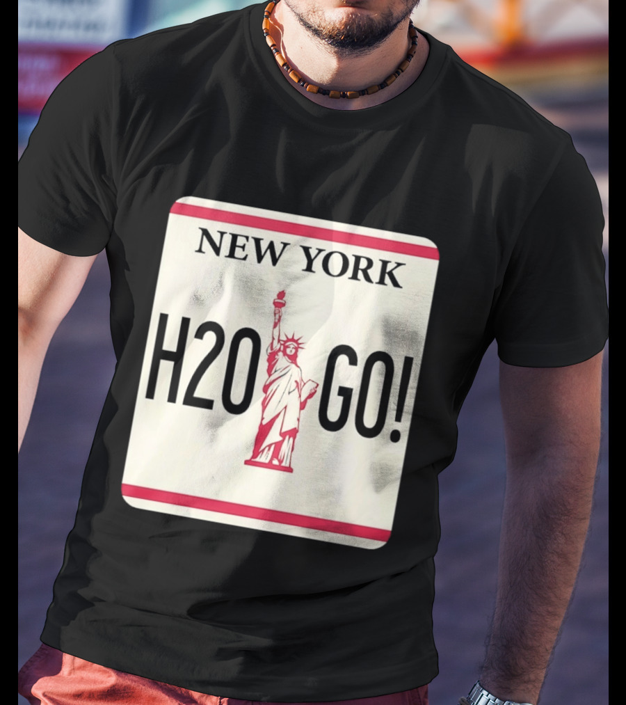 New York H2O Go License Plate Statue Of Liberty T-Shirt