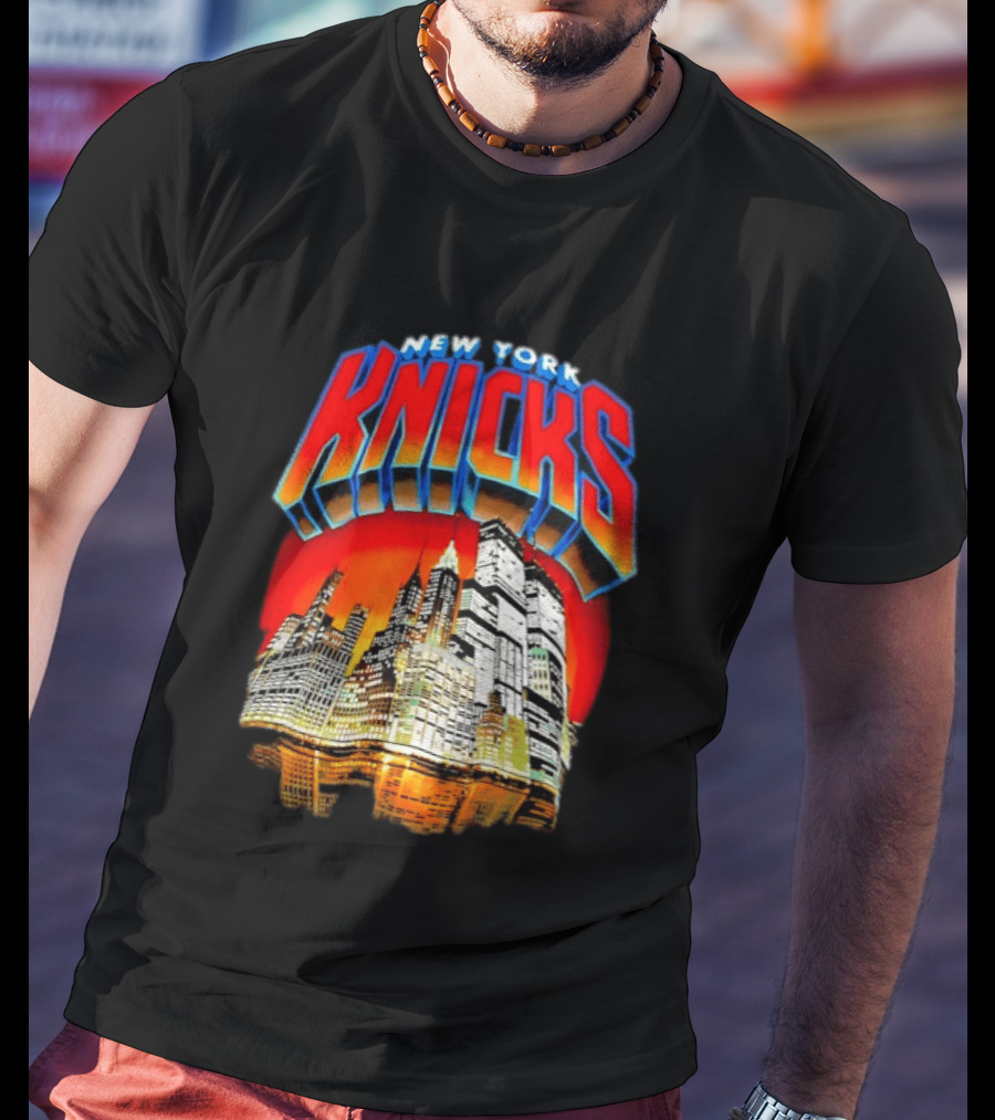 New York Knicks City Skyline Nightscape T-Shirt